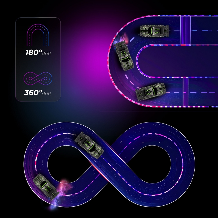 Overmax - Voiture RC de drift télécommandée X-OVERSLIDE 1000 mAh, noire/verte/bleue/rouge