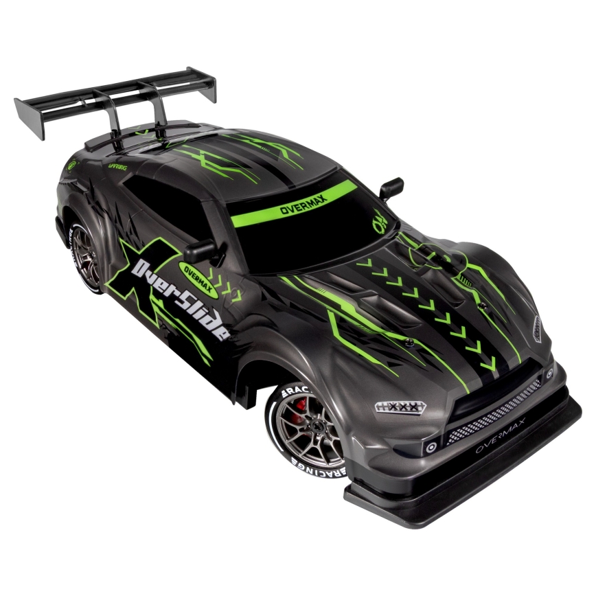Overmax - Voiture RC de drift télécommandée X-OVERSLIDE 1000 mAh, noire/verte/bleue/rouge