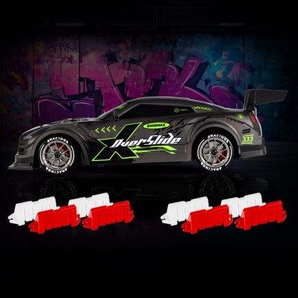 Overmax - Voiture de drift radiocommandée 2 en 1 X-OVERSLIDE 1000 mAh noir/vert/bleu/rouge