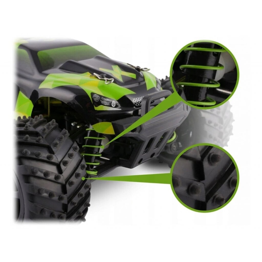 Overmax - voiture radiocommandée X-MONSTER 3.0 1700 mAh noir/vert