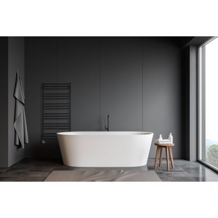 P.M.H. AV4B - Radiateur sèche-serviettes AVENTO pour salle de bains, 567 W, 121 cm, noir