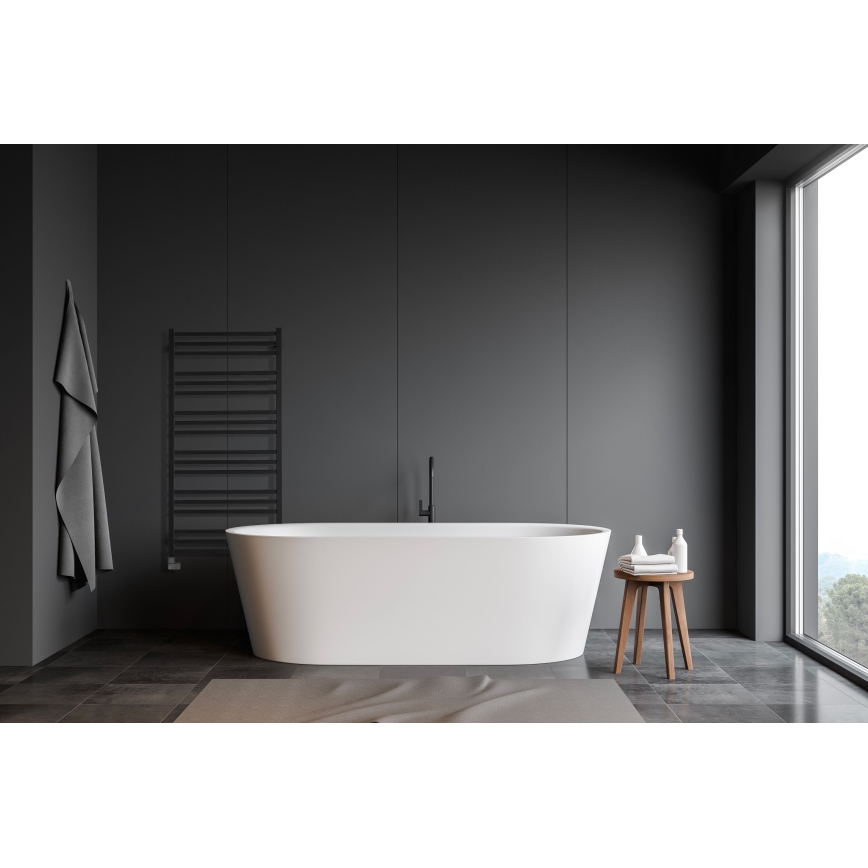 P.M.H. AV4B - Radiateur sèche-serviettes AVENTO pour salle de bains, 567 W, 121 cm, noir