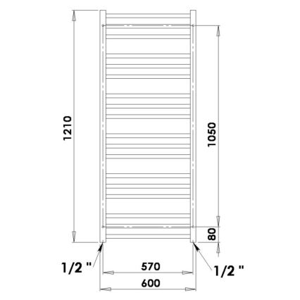 P.M.H. AV4B - Radiateur sèche-serviettes AVENTO pour salle de bains, 567 W, 121 cm, noir