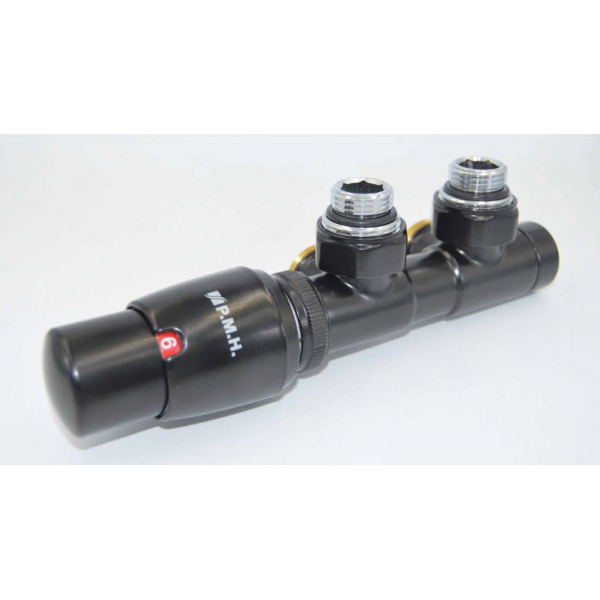 P.M.H. TERM-LB-EK - Robinet thermostatique avec tête TERM, version gauche / finition noire