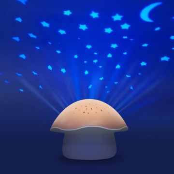 PABOBO - Projecteur avec melody STAR MUSHROOM 3xAA rose saumon