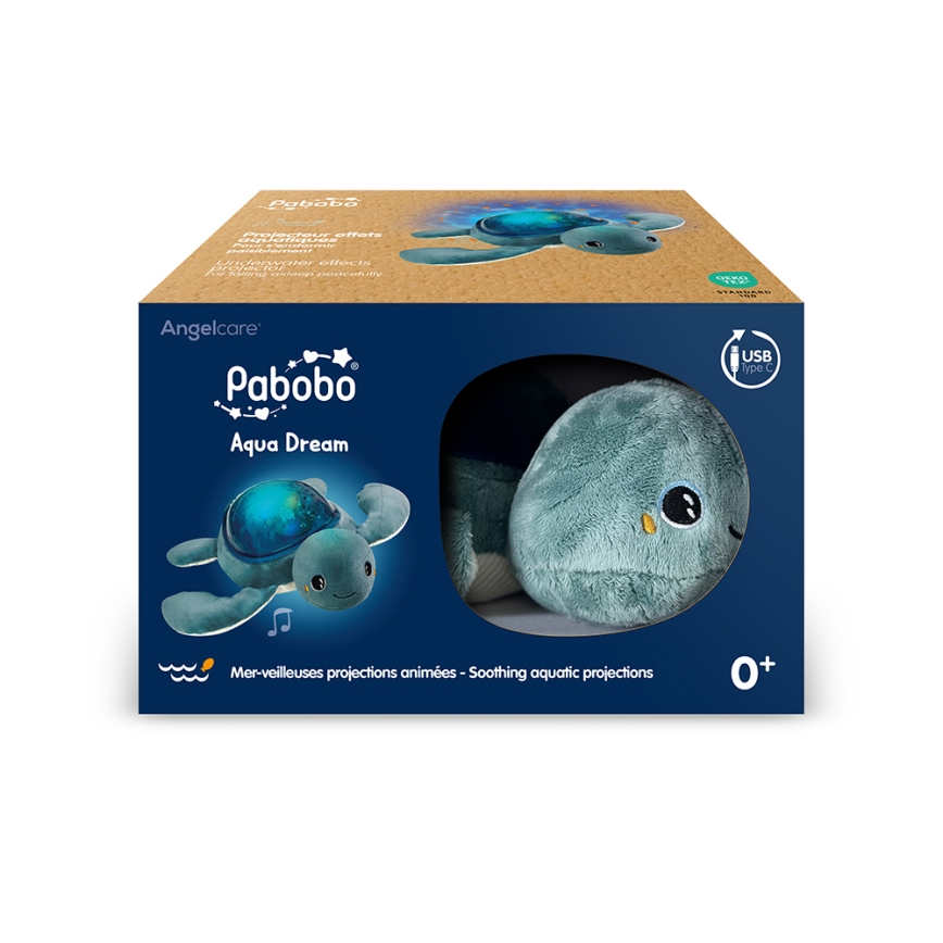 PABOBO - Projecteur avec une mélodie AQUA DREAM USB tortue 1200 mAh