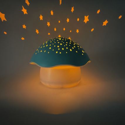 PABOBO - Projecteur avec une mélodie STAR MUSHROOM 3xAA bleu