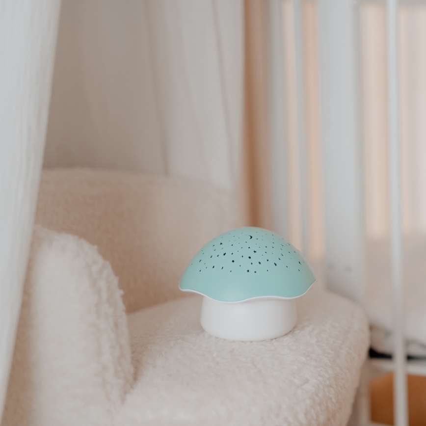 PABOBO - Projecteur avec une mélodie STAR MUSHROOM 3xAA bleu