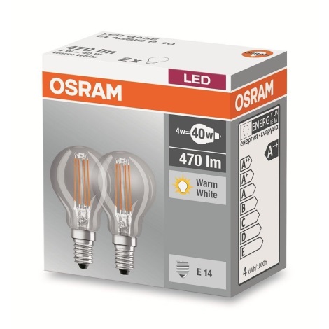 PACK 2x Ampoule LED VINTAGE B40 E14/4W/230V 2700K - Osram