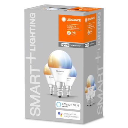 PACK 3x Ampoule à intensité variable LED SMART+ E14/5W/230V 2700K-6500K Wi-Fi - Ledvance