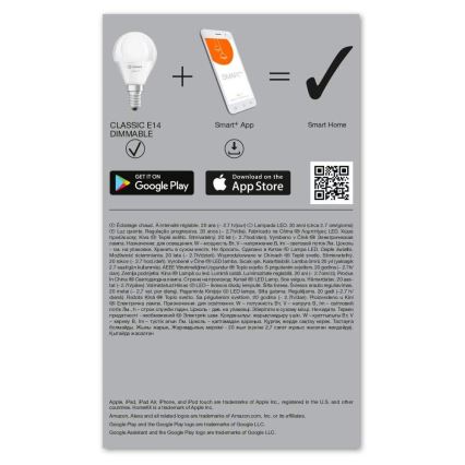 PACK 3x Ampoule à intensité variable LED SMART+ E14/5W/230V 2700K Wi-Fi - Ledvance