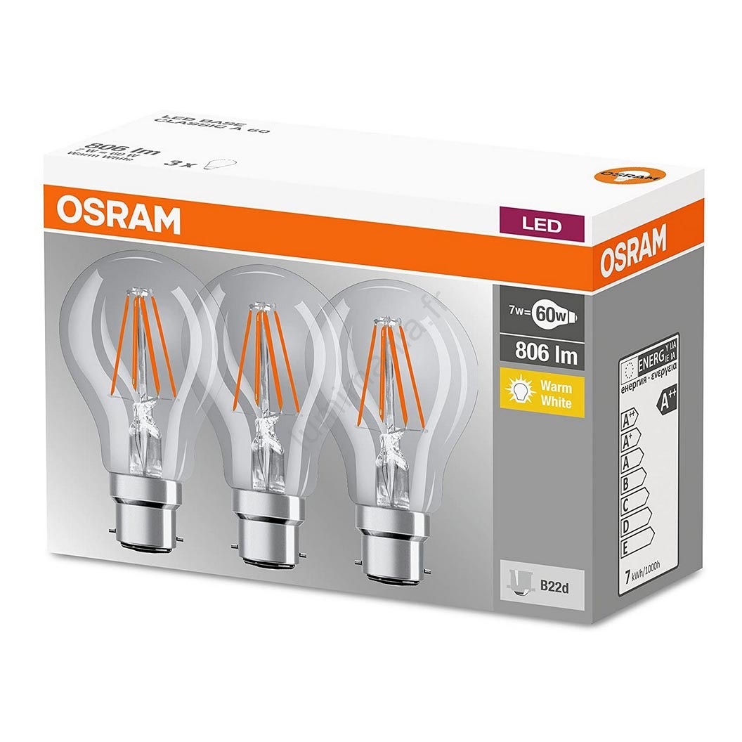 Ampoule LED Osram Bougie 5,7W = 40W - Culot B22 - Blanc Chaud 470 Lumens - Compatible Variateur