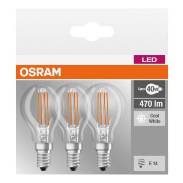 PACK 3x Ampoule LED BASE P40 E14/4W/230V 4000K – Osram
