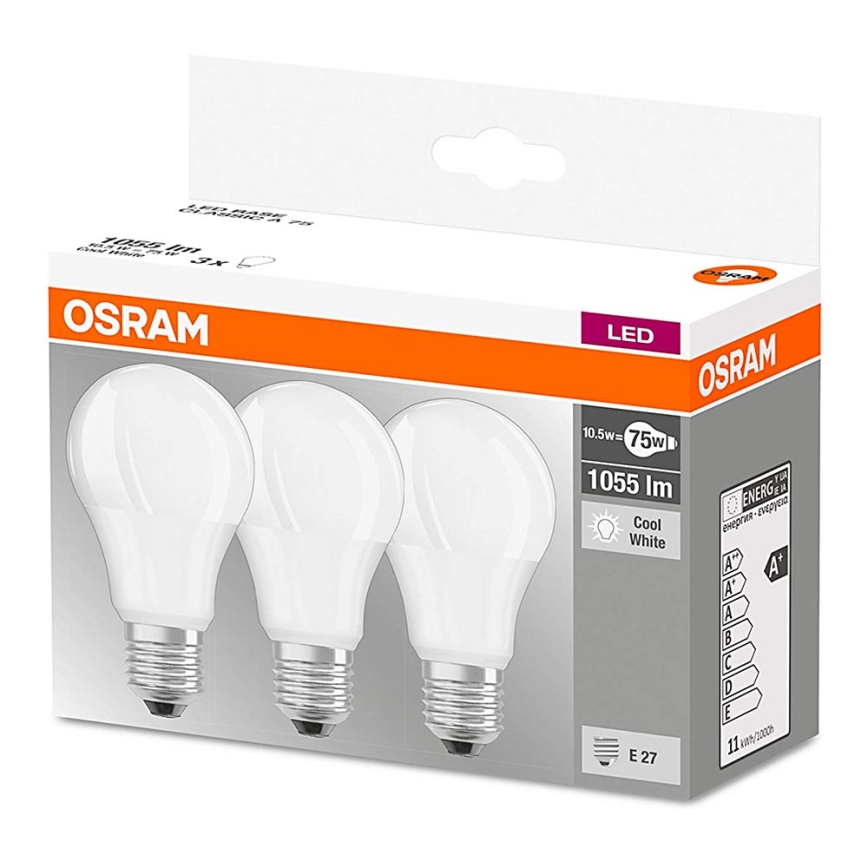 PACK 3x Ampoule LED E27/10,5W/230V - Osram