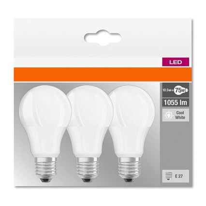 PACK 3x Ampoule LED E27/10,5W/230V - Osram