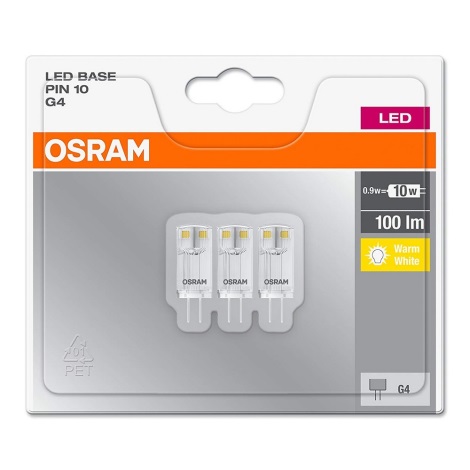 PACK 3x Ampoule LED G4/0,9W/12V 2700K - Osram