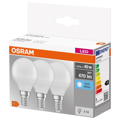 Ampoule antibactérienne LED B40 E14/4,9W/230V 2700K - Osram