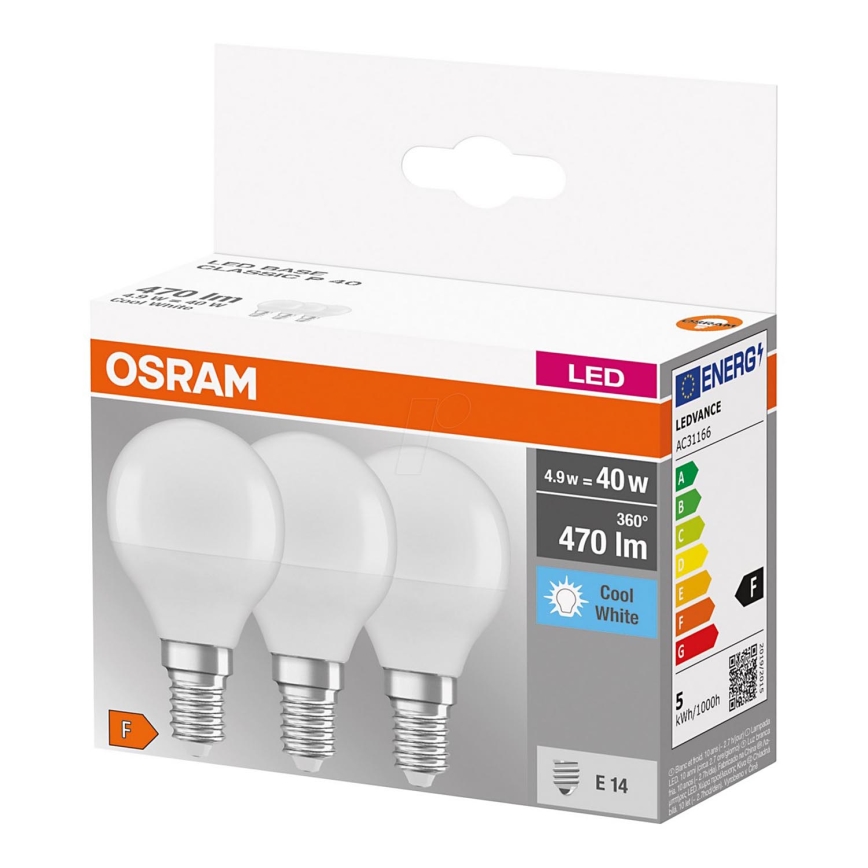 Ampoule antibactérienne LED B40 E14/4,9W/230V 2700K - Osram