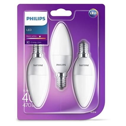 PACK 3x Ampoule LED Philips B35 E14/5,5W/230V