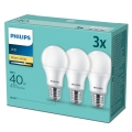 PACK 3x Ampoule LED Philips E27/6W/230V 2700K