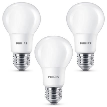 PACK 3x Ampoule LED Philips E27/8W/230V 2700K