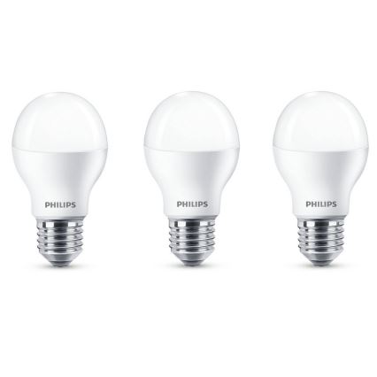 PACK 3x Ampoule LED Philips E27/9W/230V 2700K