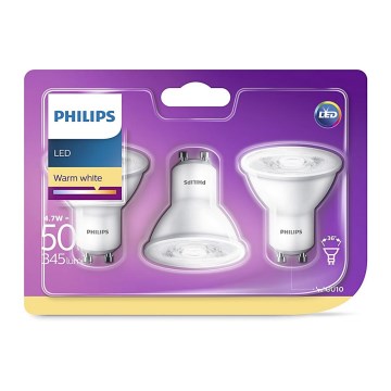 PACK 3x Ampoule LED Philips GU10/4,7W/230V