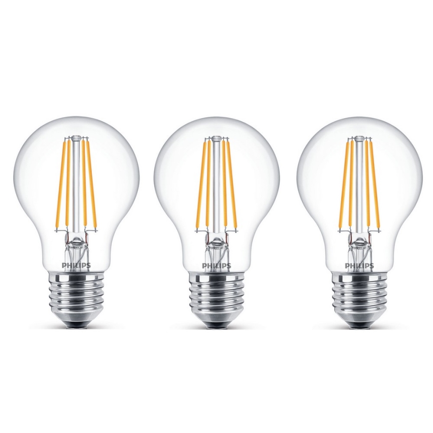 PACK 3x Ampoule LED Philips VINTAGE E27/7W/230V 2700K
