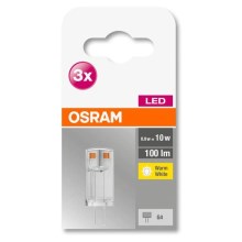 PACK 3x LED Ampoule G4/0,9W/12V 2700K - Osram