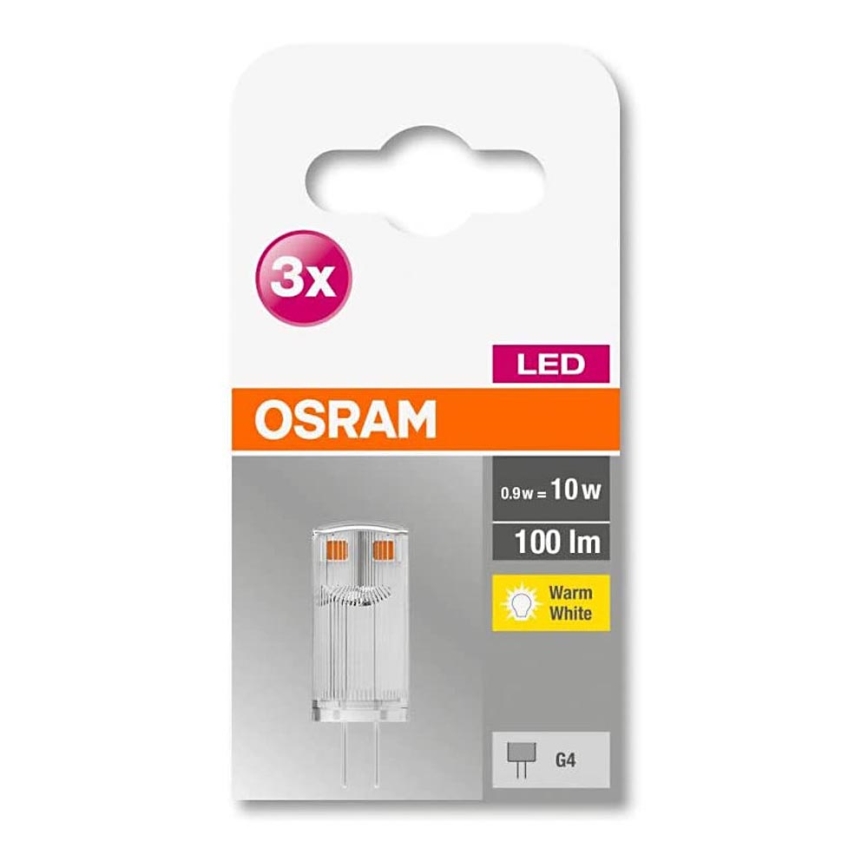 PACK 3x LED Ampoule G4/0,9W/12V 2700K - Osram