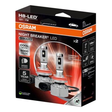 Pack de 2 ampoules LED automobile NIGHT BREAKER SMART H8 PGJ19-1/7W/12V 6000K - Osram