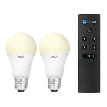 Pack de 2 ampoules LED dimmables A60 E27/9W/230V 2700K Wi-Fi + télécommande - WiZ
