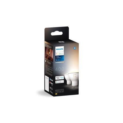 Lot de 2 ampoules LED dimmables Philips Hue White Ambiance GU10 4,2 W 230 V 2200–6500 K + pont Hue