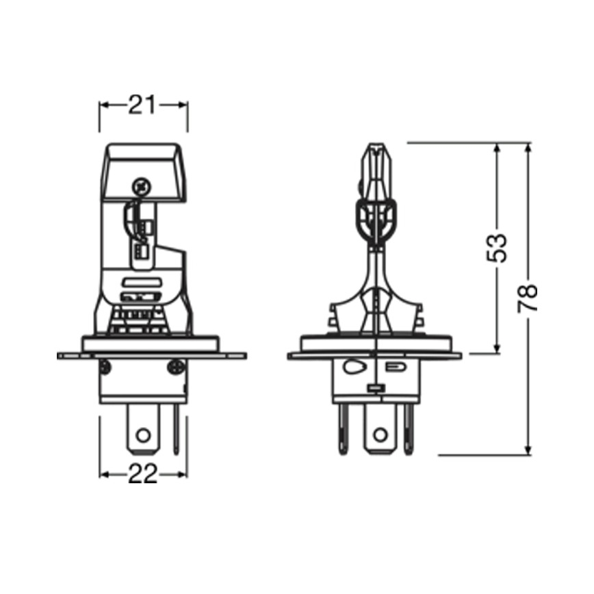 Pack de 2 ampoules LED pour voiture NIGHT BREAKER SPEED H4 P43T/14W/12V 6000K - Osram