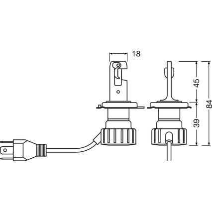 Pack de 2 ampoules LED pour voiture NIGHT BREAKER VINTAGE H4 P43T/20W/12V 3000K - Osram