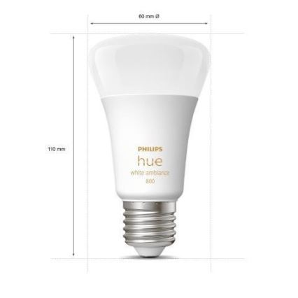 Pack de 3 ampoules LED dimmables Philips Hue WHITE AMBIANCE A60 E27/6W/230V 2200-6500K