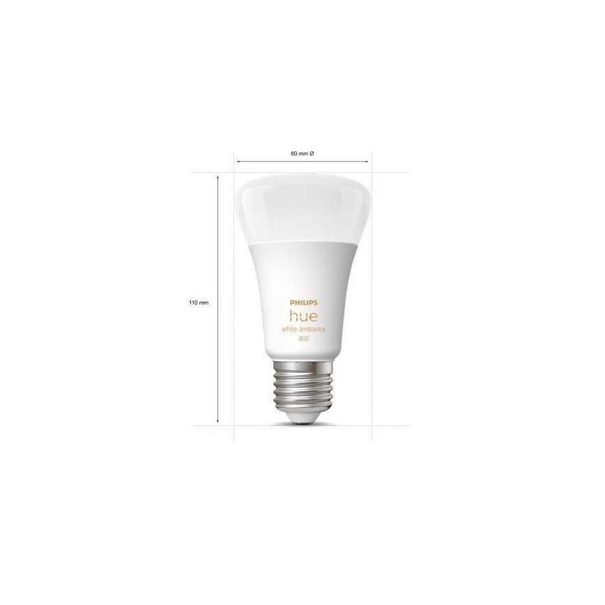 Pack de 3 ampoules LED dimmables Philips Hue WHITE AMBIANCE A60 E27/6W/230V 2200-6500K