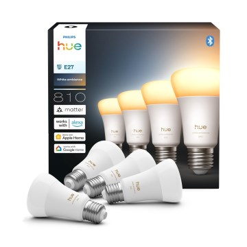PACK DE 4 ampoules LED dimmables Philips Hue WHITE AMBIANCE E27/6W/230V 1000-20000K