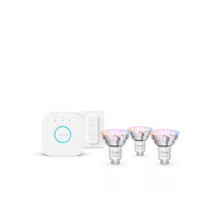 Kit de démarrage Philips Hue White And Color Ambiance Essential 3xGU10/4,7W/230V 2200-6500K + pont de connexion