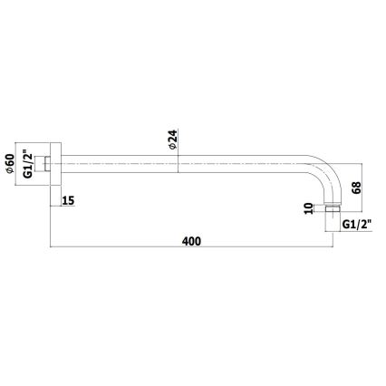 Paffoni - Bras de douche rond 40 cm noir