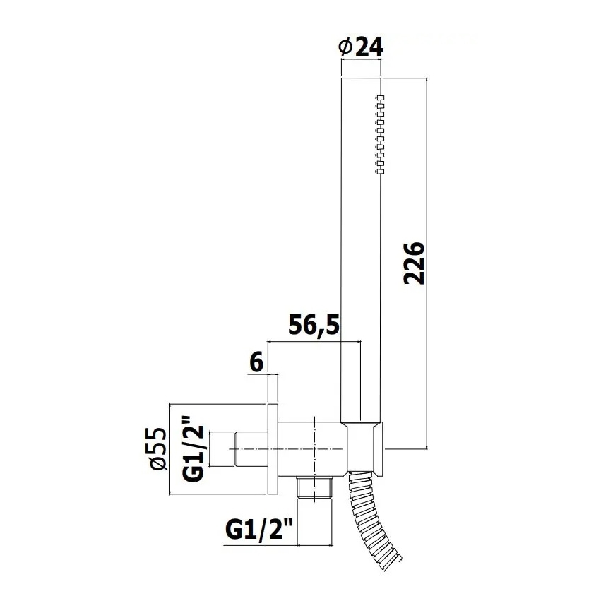 Paffoni - Douche encastrée ROUND noire
