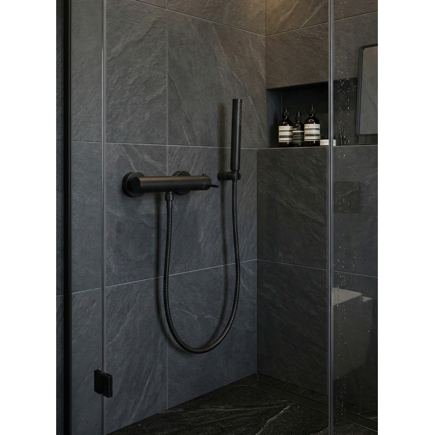 Paffoni - Ensemble de douche LIGHT avec mitigeur noir mat