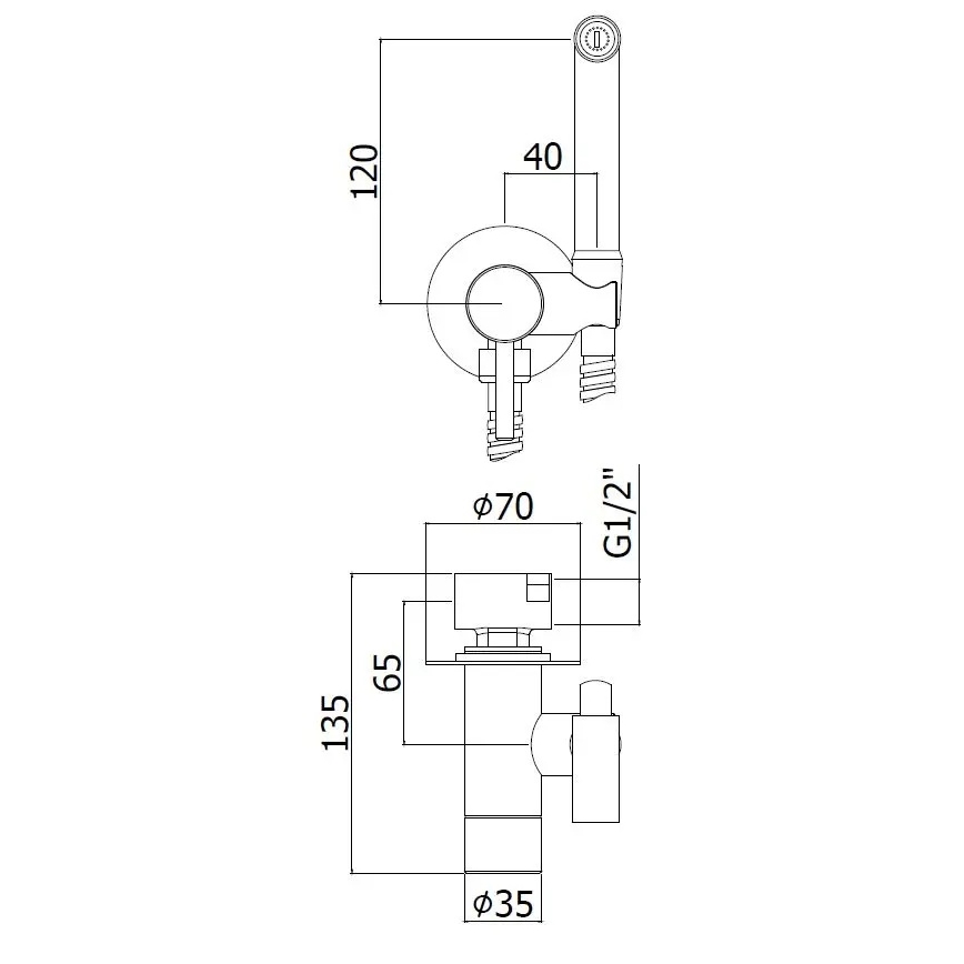 Paffoni - Kit mural avec douchette bidet à main pour installation encastrée RINGO WEST bronze
