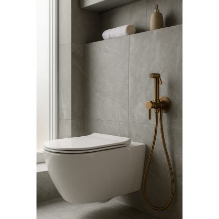 Paffoni - Kit mural avec douchette bidet à main pour installation encastrée RINGO WEST bronze