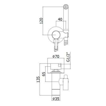 Paffoni - Kit mural pour installation encastrée avec douchette bidet hygiénique à main, finition chrome brillant