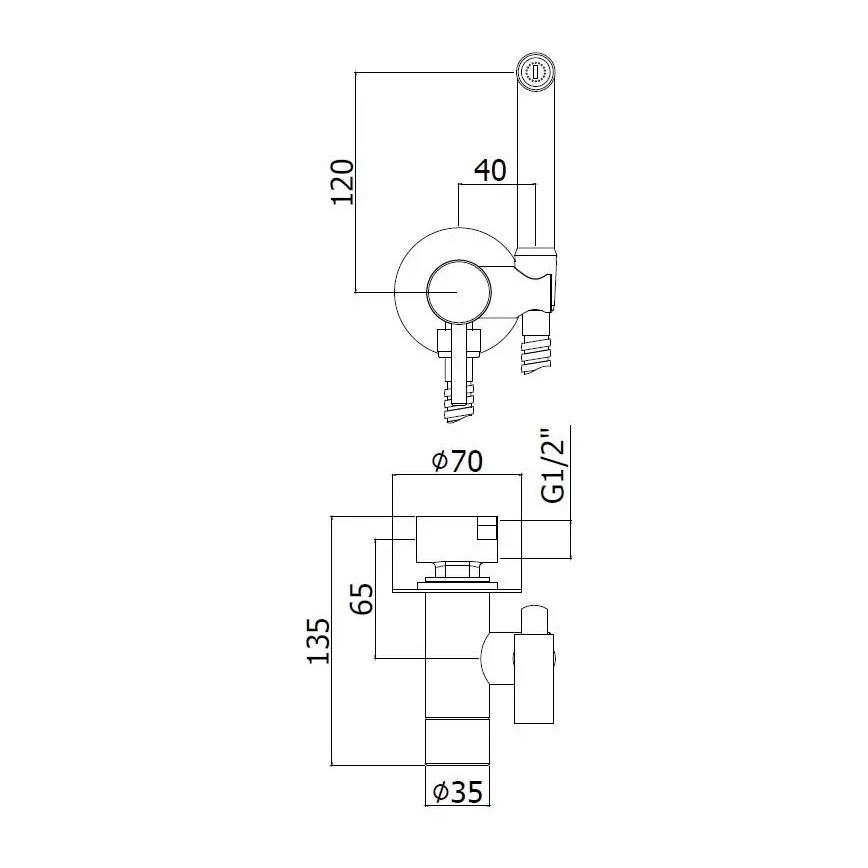 Paffoni - Kit mural pour installation encastrée avec douchette bidet hygiénique à main, finition chrome brillant