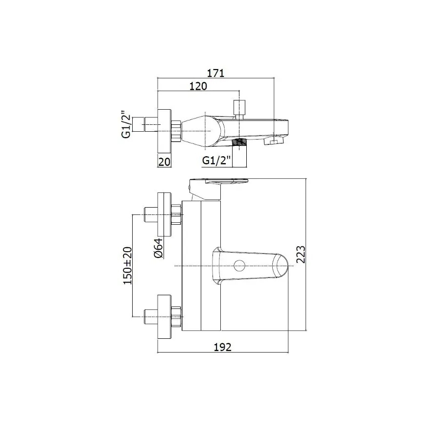 Paffoni - Mitigeur de baignoire CANDY chrome brillant