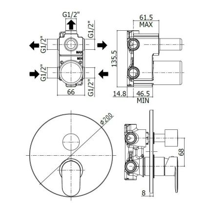 Paffoni - Mitigeur de douche encastré CANDY, chrome brillant