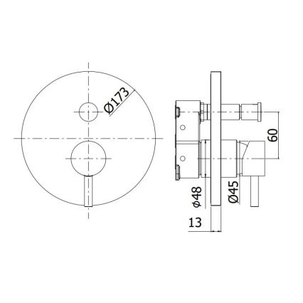 Paffoni - Mitigeur de douche encastré LIGHT, chrome brillant