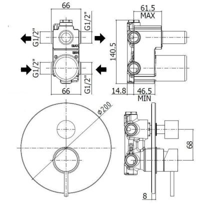 Paffoni - Mitigeur de douche encastré LIGHT en inox